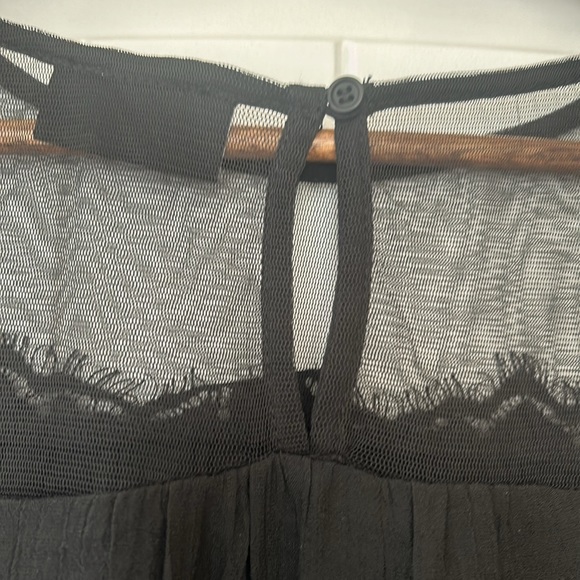 Vici Black Lace Mesh Long Sleeved Tie Blouse - Picture 8 of 11